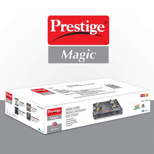 Prestige Magic Powder Coated Glass Top Gas Stove (4 Burners) - GTMC 04 Square