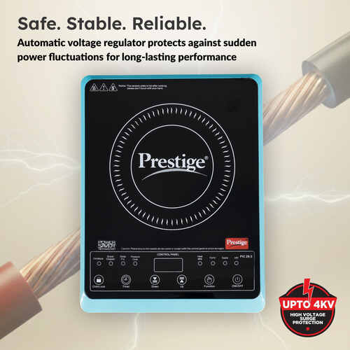 Prestige PIC 29.0 Induction Cooktop 2000 W with Pre-set Indian Menu Options (Blue)