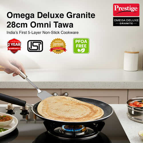 Prestige Omega Deluxe Aluminium Non-Stick Granite Cookware-Omni Tawa Dia 28 cm
