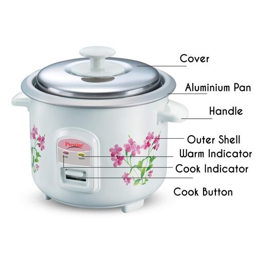 Prestige Delight PRWO Electric Rice Cooker (White), 1.4 Litre
