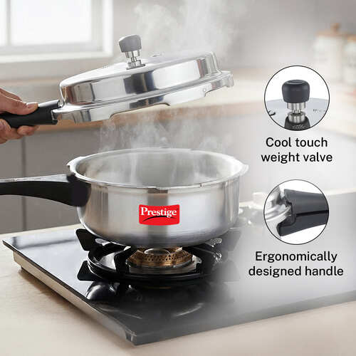 Prestige Popular Virgin Aluminium Pressure Cooker, 2 L (Silver)