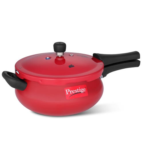 Prestige Deluxe Plus Aluminium Outer Lid Pressure Handi, Red 5 L