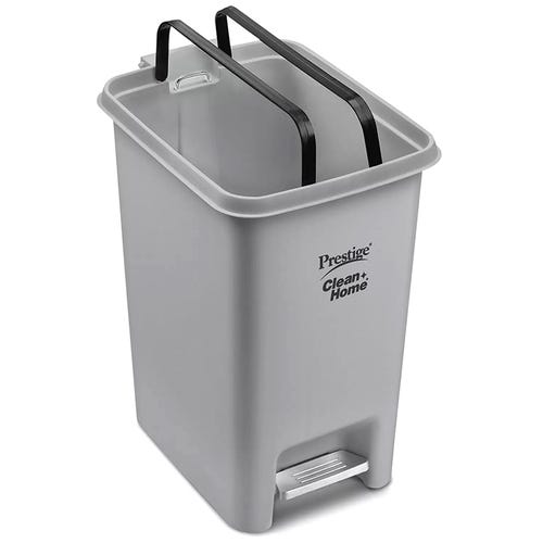Prestige Prestige Clean Home Flip Bin 10 ltr Dual Plastic Dustbin (Grey)