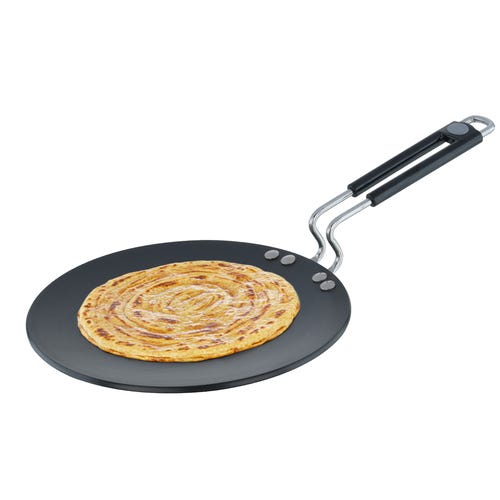 Prestige Hard Anodised Metal-Spoon Friendly Multi Tawa, (Black)
