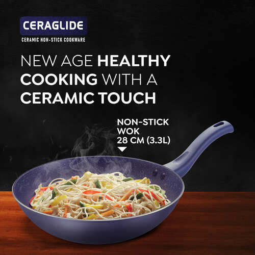 Prestige Ceraglide Ceramic Coating Non-Stick Aluminium Cookware Wok