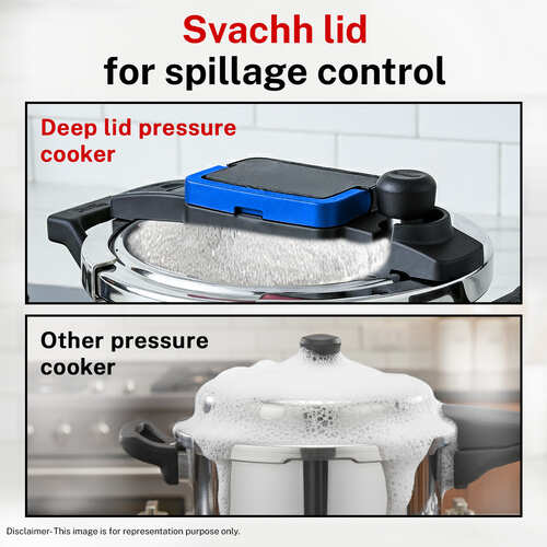 Prestige Svachh Flip-on Mini Hard Anodised Spillage Control Pressure Cooker with Glass Lid, 3 Litre (Black)