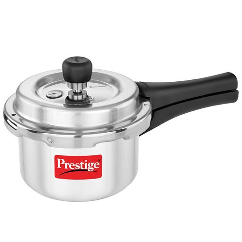 Prestige Popular Plus Svachh Virgin Aluminium Gas and Induction Compatible Pressure Cooker, (Silver)