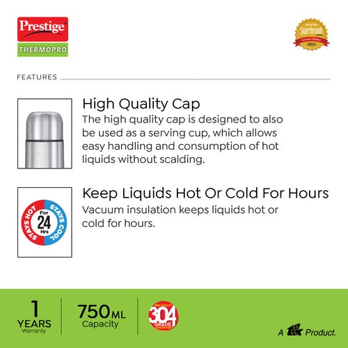 Prestige Thermopro Stainless Steel Flask PFSL 3 - 750ml