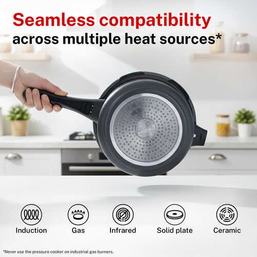 Prestige 5 L, 3 L, 2 L Outer Lid Induction Bottom Pressure Cooker (Hard Anodized)
