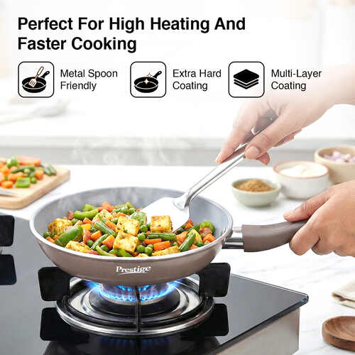 Prestige Ceraglide Duo Ceramic Coating Non Stick Aluminium Cookware Fry Pan Dia 20 cm (1.0 Litre)