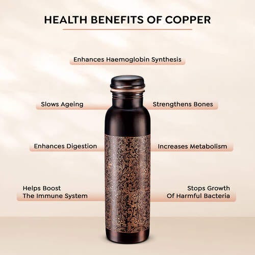 Prestige Rustic Copper Water Bottle - 950 ml