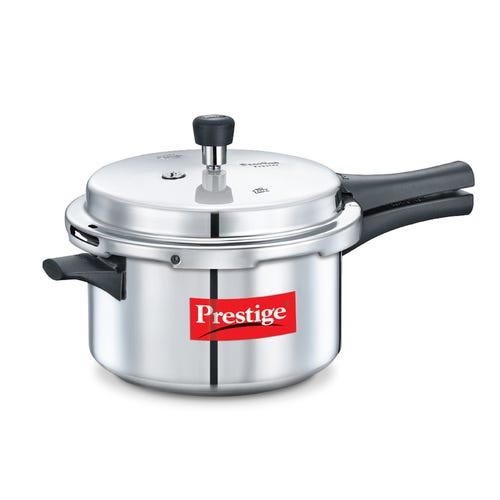 Prestige Popular Virgin Aluminium Precision Weight Valve Pressure Cooker, 4 L (Silver)