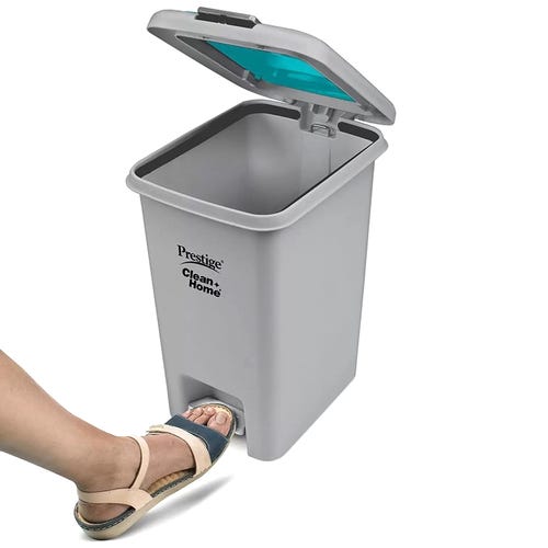 Prestige Prestige Clean Home Flip Bin 10 ltr Dual Plastic Dustbin (Grey)
