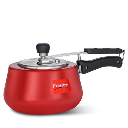 Prestige Nakshatra Cute Duo Svachh Aluminium Spillage Control Pressure Cooker (Red) 3 L
