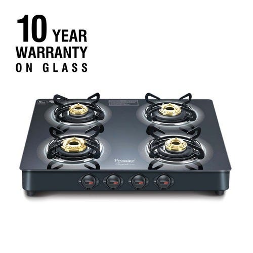 Prestige Royale Plus GT 02 Toughened Black Glass Top 4 Burners
