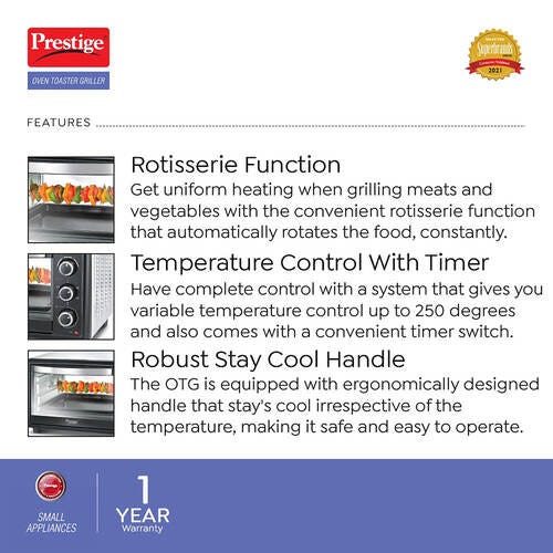 Prestige POTG 36RC Oven Toaster Griller with Convection and Air Fryer Function