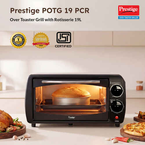 Prestige POTG 9 PC Oven Toaster Griller 9 L with Two-high Efficiency Quartz Heaters (Black)