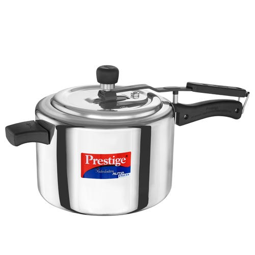 Prestige Nakshatra Alpha Svachh Stainless Steel Spillage Control Pressure Cooker 5 L (Silver)