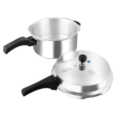 Prestige Deluxe Plus Gas and Induction Compatible Aluminium Pressure Cooker, 7.5 Litres, Silver