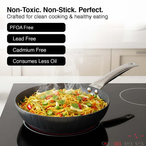 Prestige Durastone Hard Anodised 6 Layer Non-Stick Fry Pan, (20 cm, 1.1 Litre) (Black)