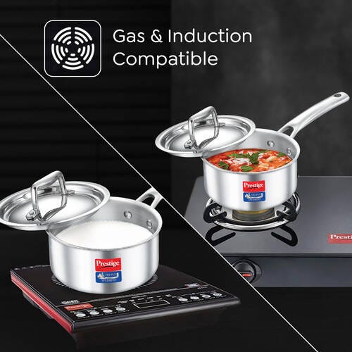 Prestige Tri Ply Splendid Sauce Pan With SS Lid