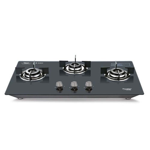 Prestige Desire Hobtop L P Gas Table ( PHTD 03 AI Black With Glass Top, 3 Burners & Auto Ignition)