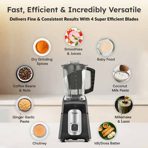 Prestige Ergon Mixer Grinder (With 3 Stainless Steel Jars And 1 Juicer Jar)
