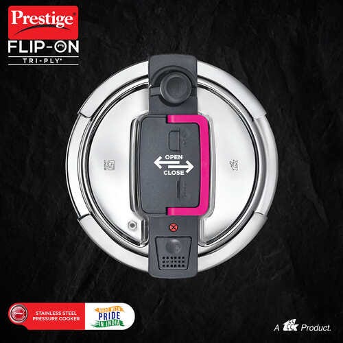 PRESTIGE FLIP-ON TRI-PLY STAINLESS STEEL PRESSURE COOKER