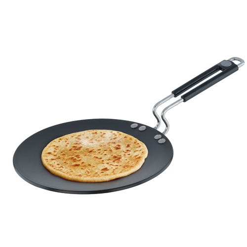 Prestige Hard Anodised Plus Roti Tawa (Black) | Gas and Induction Compatible | Thick Body | Perma Cool Handle 26.5 cm