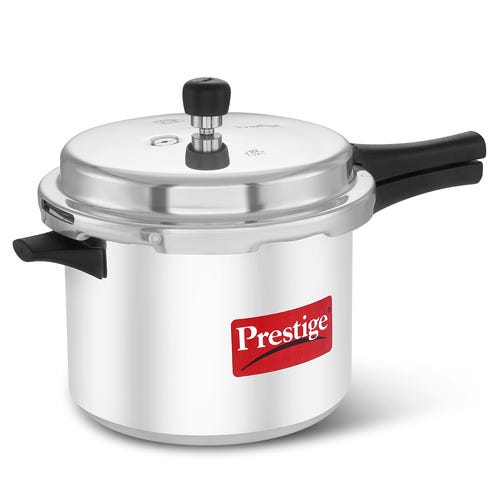 Prestige Popular Virgin Aluminium Precision Weight Valve Pressure Cooker, 6.5 L (Silver)