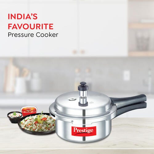 Prestige Popular Virgin Aluminium Pressure Cooker, (Silver)