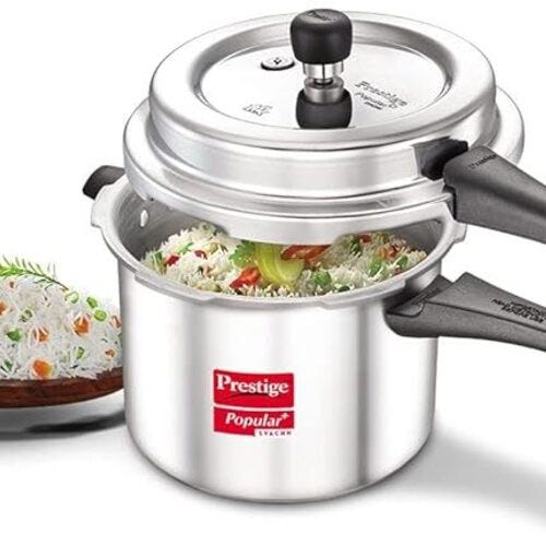 Prestige Popular + Svachh Kitchen Starter Combi Pack 5 L, 3 L Outer Lid Induction Bottom Pressure Cooker  (Aluminium)