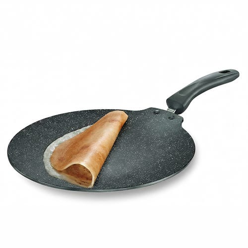 Prestige Omega Deluxe Granite-finish Coated Aluminium Non-Stick Dosa Tawa (Black) 30 cm