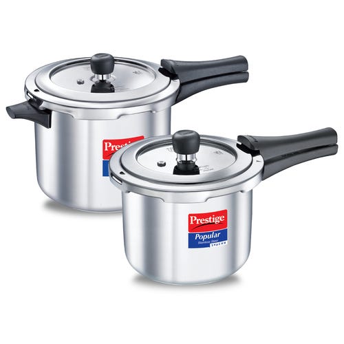 Prestige Popular Svachh Stainless Steel Pressure Cooker Combi Pack