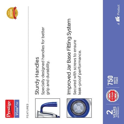 Prestige Deluxe Ls 750W Blue Mixer Grinder