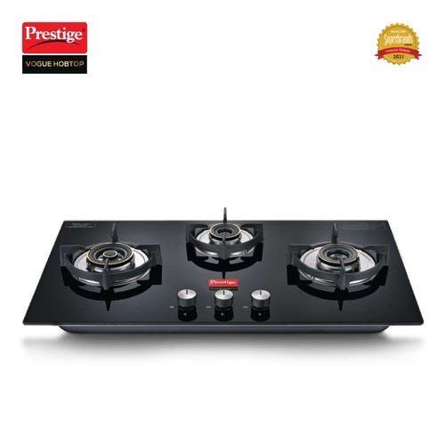 Prestige Vogue Auto Ignition Toughened Glass Hobtop (3 Burners) PHTV 03