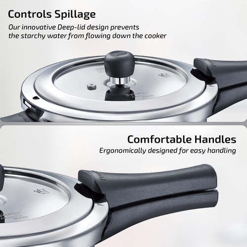 Prestige Popular Svachh Stainless Steel Pressure Cooker Combi Pack