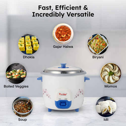 Prestige Atlas Delight Electric Rice Cooker (1.8 L, Blue)