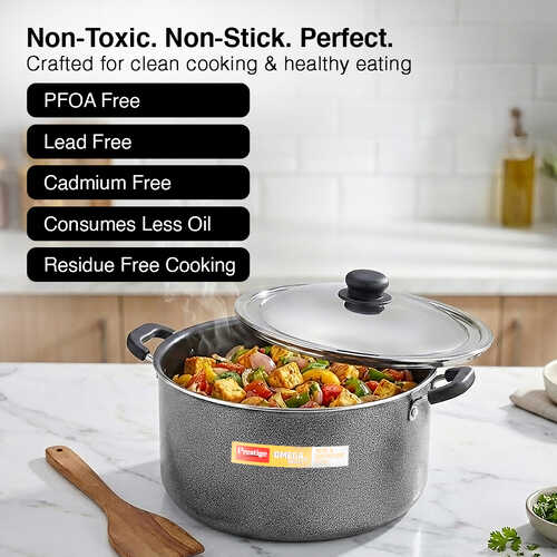 Prestige Omega Select Plus Non-stick PFOA Free Biryani Pot with Stainless Steel Lid