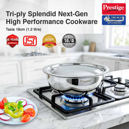 Prestige Tri Ply Splendid Tasla With SS Lid