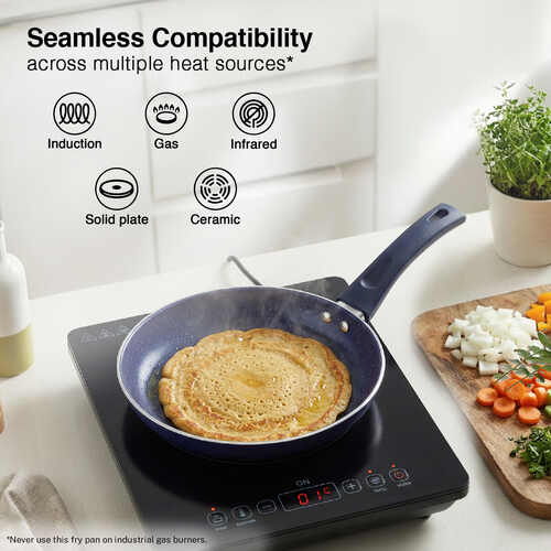 Prestige Ceraglide Ceramic Coated 20 cm Non-Stick Fry Pan | Consumes Less Oil | PreferredFor High Heating & Even Heating | Stain-Resistant | Gas & Induction Compatible | No Harmful Chemicals