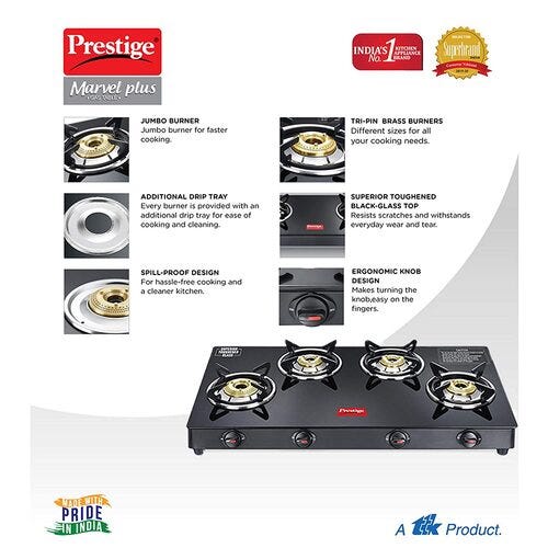 Prestige Marvel Plus Toughened Glass Top Gas Stove