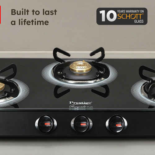Prestige Royale Plus GT 03 Toughened Black Glass Top
