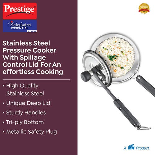 Prestige Nakshatra Essential Svachh Stainless Steel Pressure Cooker