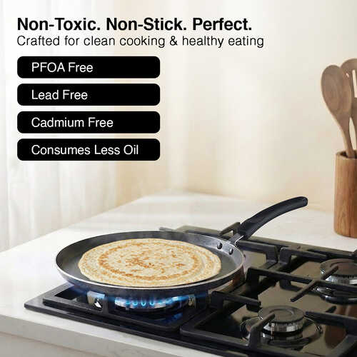 Prestige Aluminium Omega Select Plus IB Non-Stick Omni Tawa, 25 cm, Multicolour, Medium