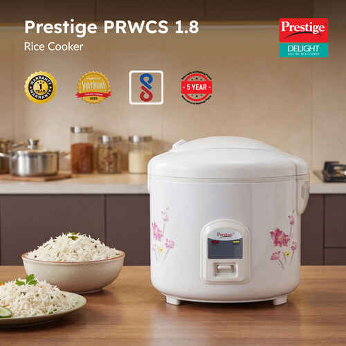 Prestige Delight Electric Rice Cooker - PRWCS 1.8 (1.8L Closed Type)