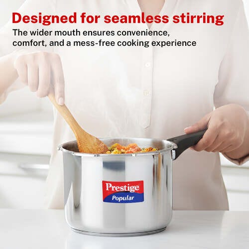 Prestige Stainless Steel Pressure Cooker Combo offer (2+3+5 Litres) with Outer Lid | Metallic Safety Plug