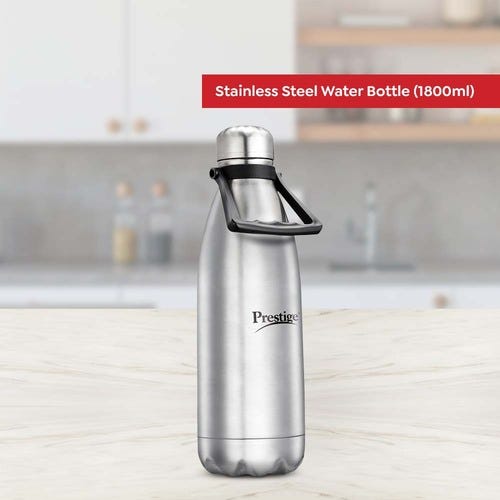 Prestige CleanHome Thermopro PWSL Stainless Steel Vacuum Water Bottle, 1.8L (Silver)