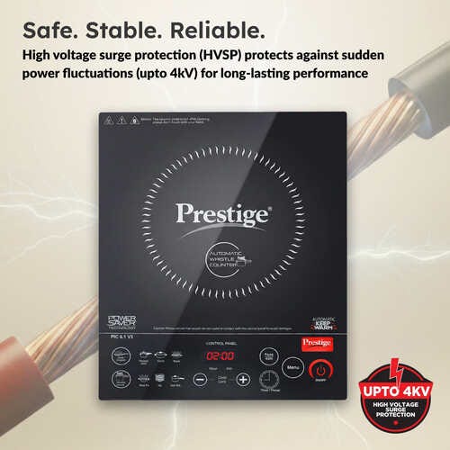 Prestige PIC 6.1 V3 2200 Watts Induction Cooktop with Indian Menu Options | Dual Heat Sensor