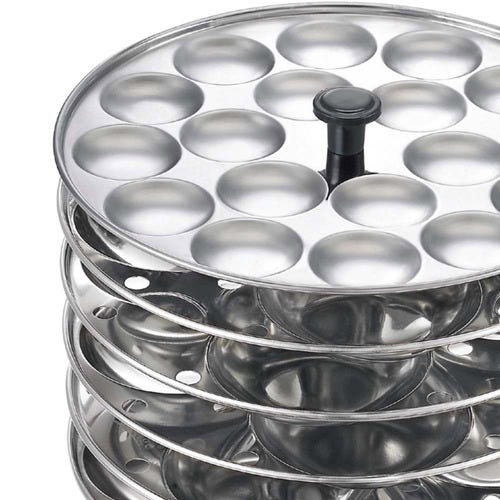 Prestige Super Stainless Steel Steam Vent Idli Cooker, 6 Plate (Silver)